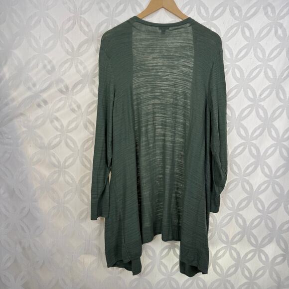 Torrid Cardigan Long Sleeve Button Up Mid Length Green Knit Pockets Size 4 - Picture 7 of 10